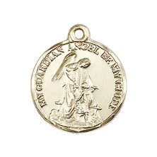 14KT GOLD GUARDIAN ANGEL MEDAL - 7/8" x 3/4"